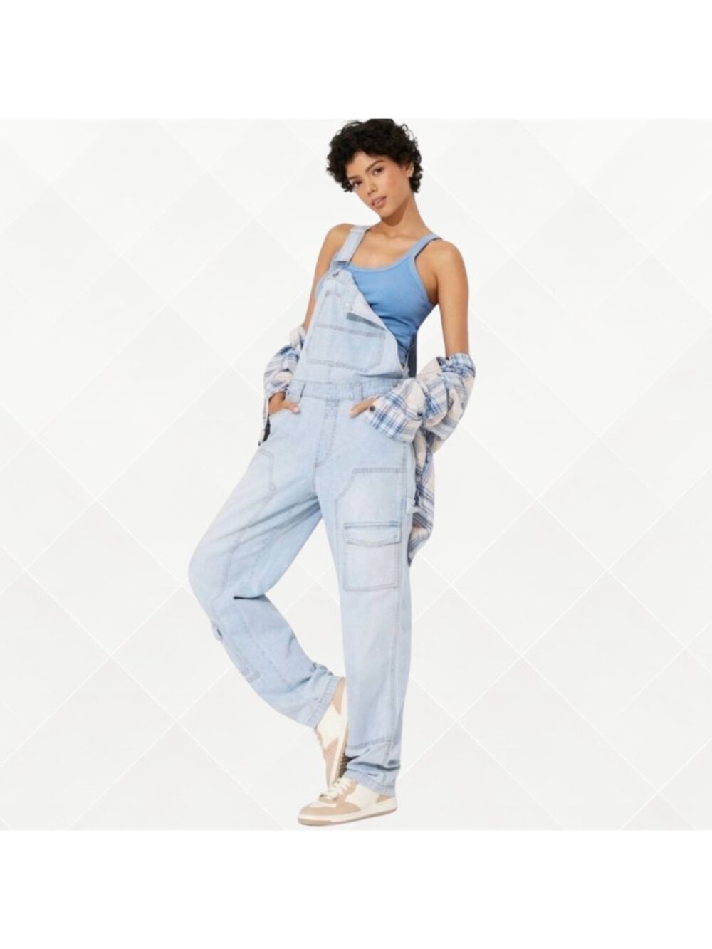 Wild Fable Denim Overalls • Size L • NWT • Light Wash • Baggy • WPT-100068
